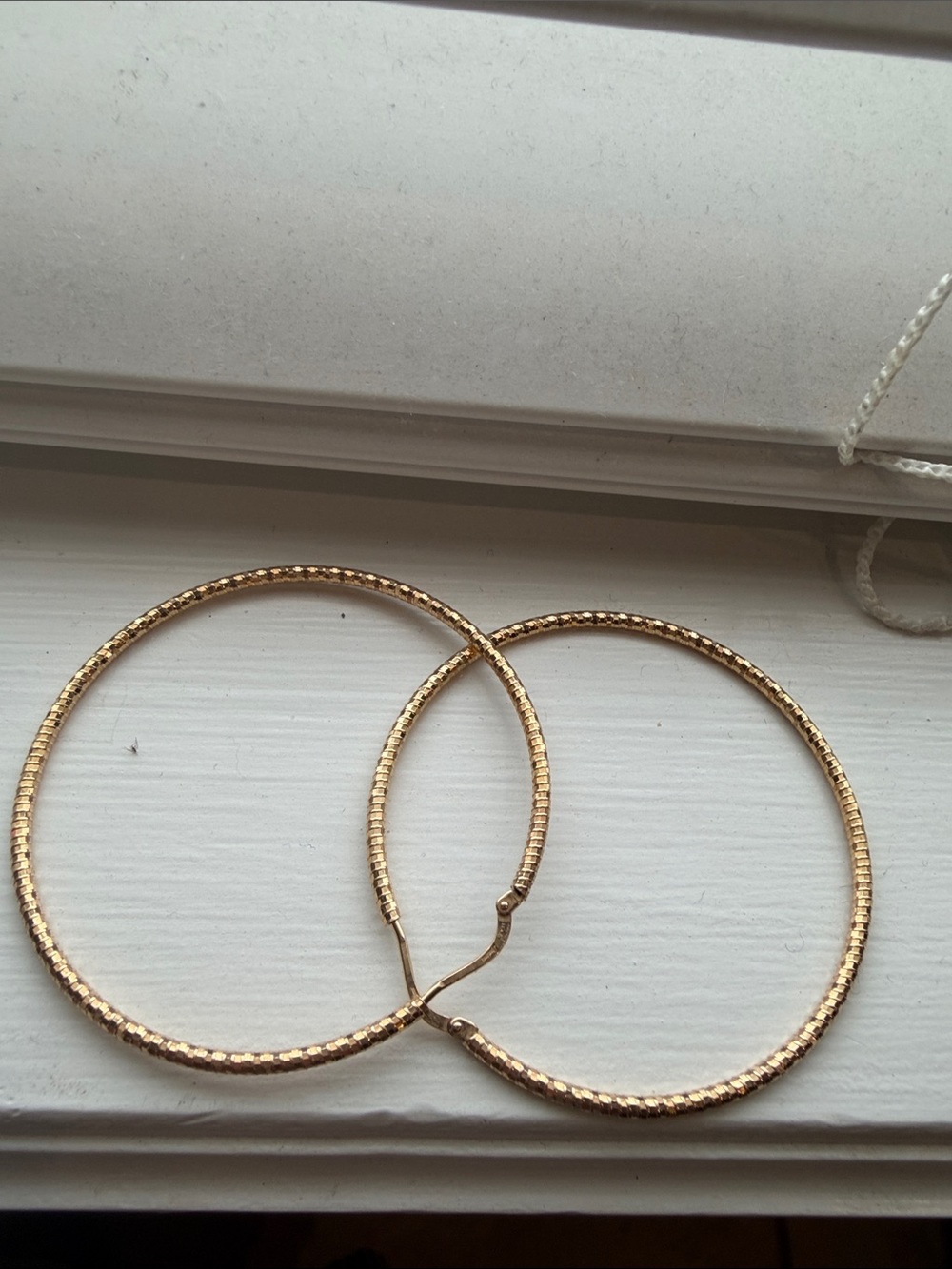 Gold Textured Hoop Earrings - Women's Fashion Jewelry